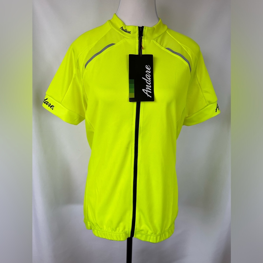 NWT Andare‎ Cyclying Short Sleeve Lightweight Reflective Jersey Size XL